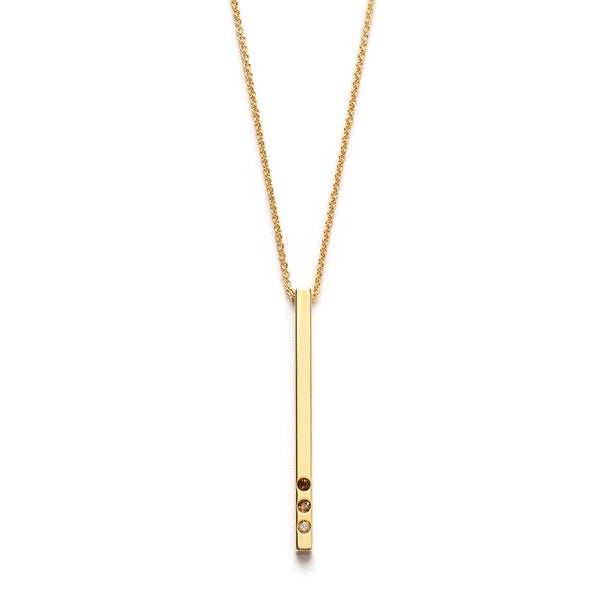 Gold Bar with Ombre Crystal Necklace