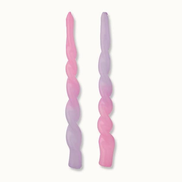 Twirly Bird Candle - Pink and Purple