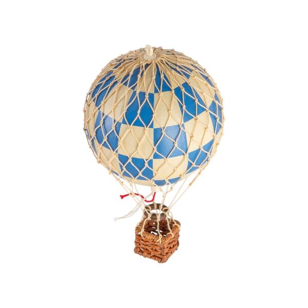 Hot Air Balloon - Small, Check Bleu