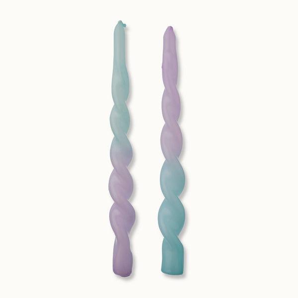 Twirly Bird Candle - Blue and Purple