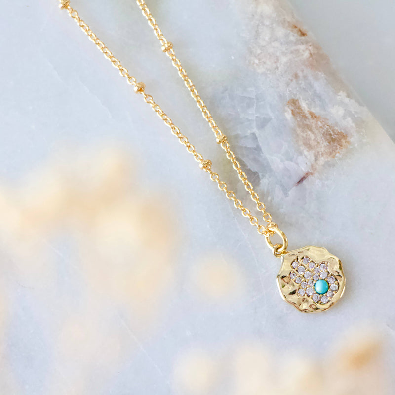Hamsa Coin Necklace