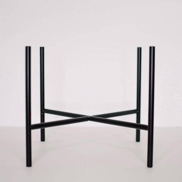 10" Short Modern Black Metal Plant Stand