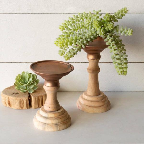 Wood Candle Holder -  M
