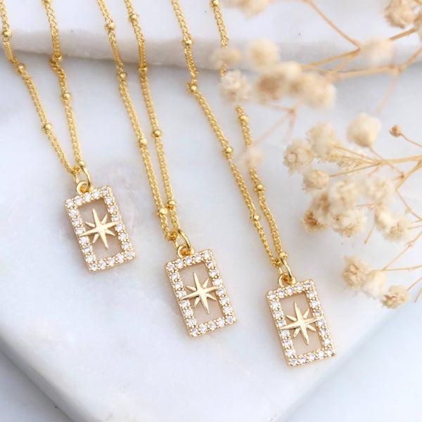 CZ Framed Northstar Necklace