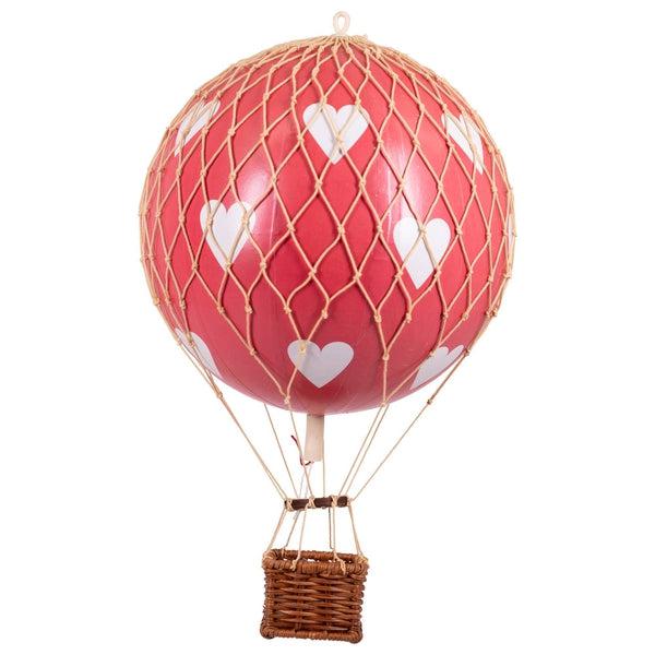 Hot Air Balloon - Medium, Red Hearts