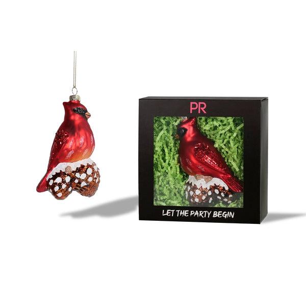 Red the Cardinal Glass Ornament