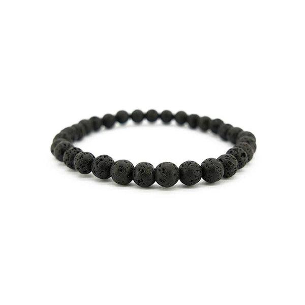 Lava Bead Bracelet - Black 6mm