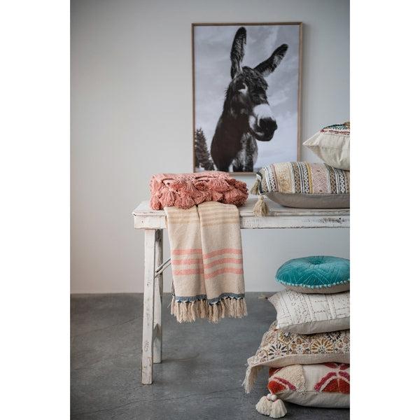 Woven Throw - Stripes and Fringe