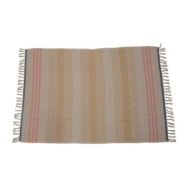 Woven Throw - Stripes and Fringe