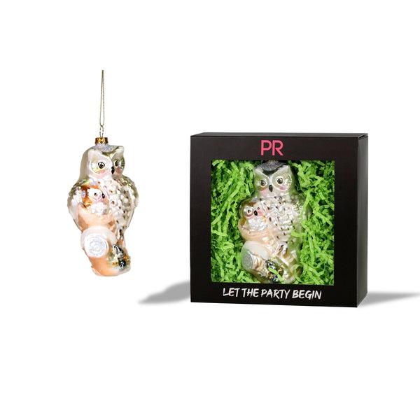 Mama Owl Glass Ornament