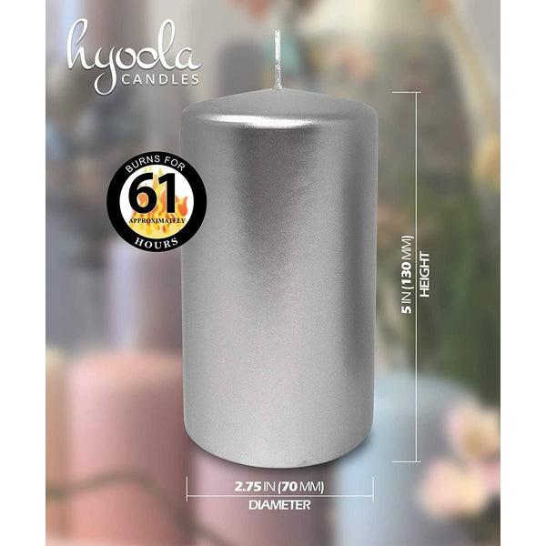 Silver Pillar Candle 2.75" x 5"