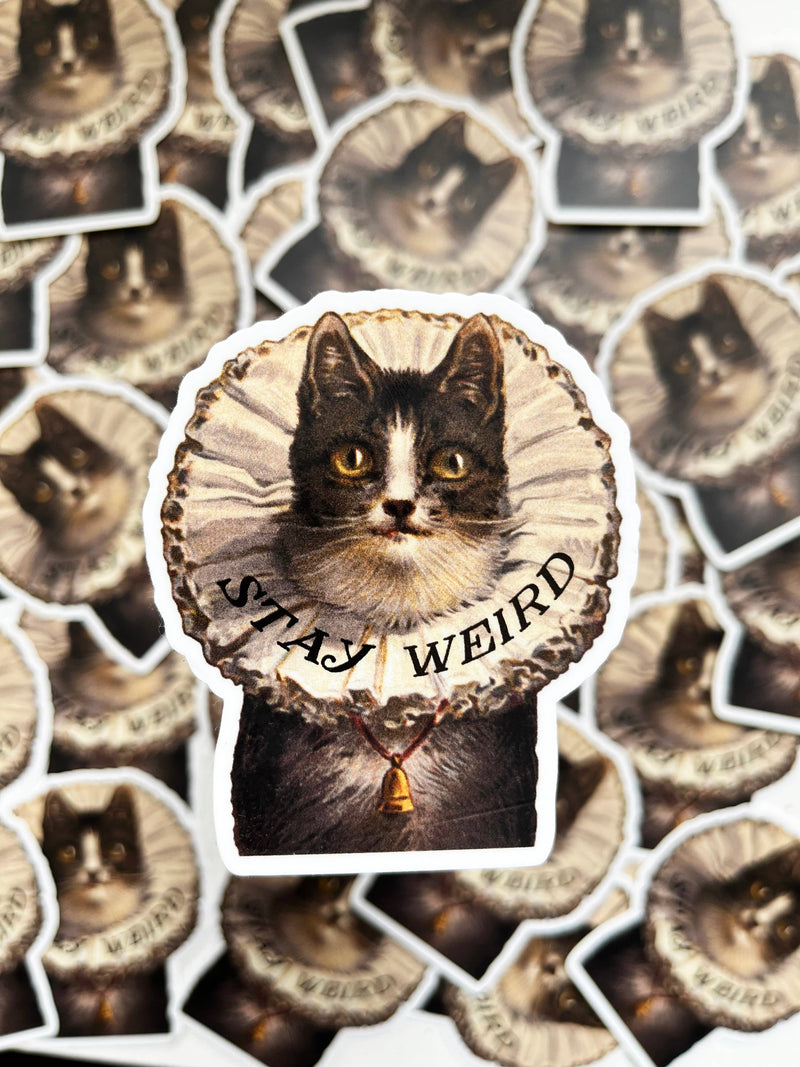 Stay Weird Kitty Sticker - Funny Cat Stickers