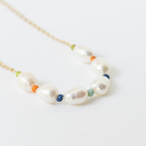 Java Necklace - Freshwater Pearl and Fair Trade Beads