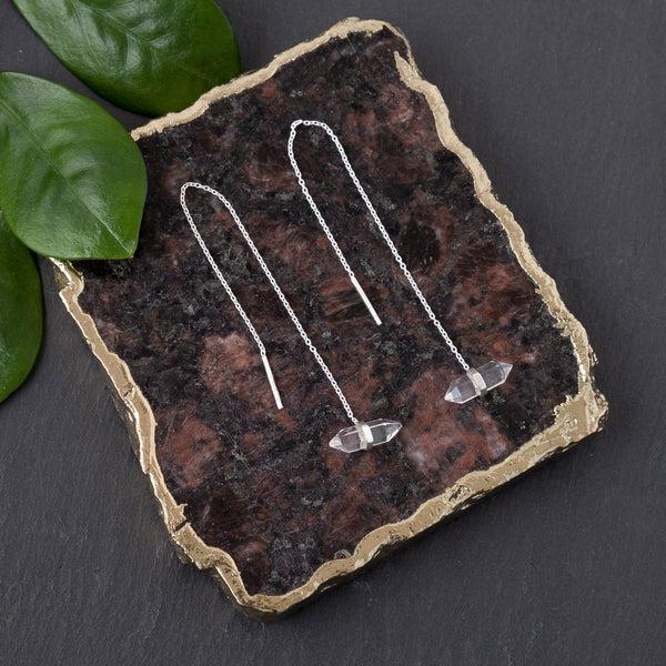 Sterling Silver Crystal Poing Earrings