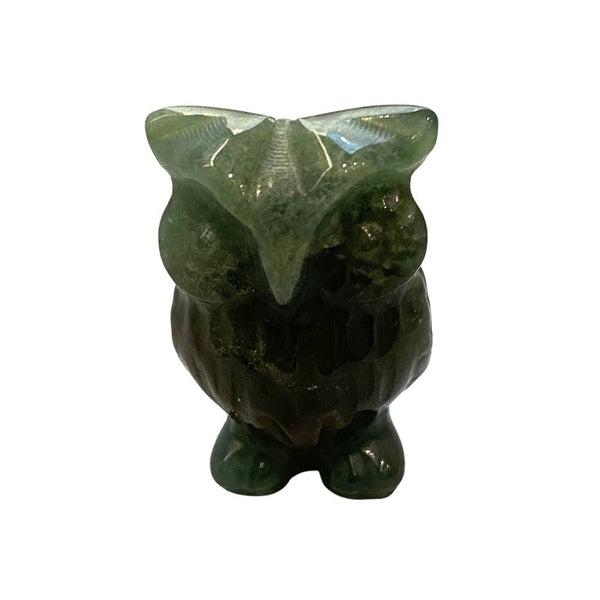 Gemstone Owl - Moss Agate