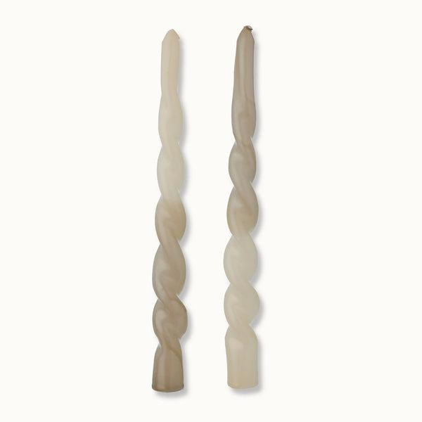 Twirly Bird Candle - Cream and Grey