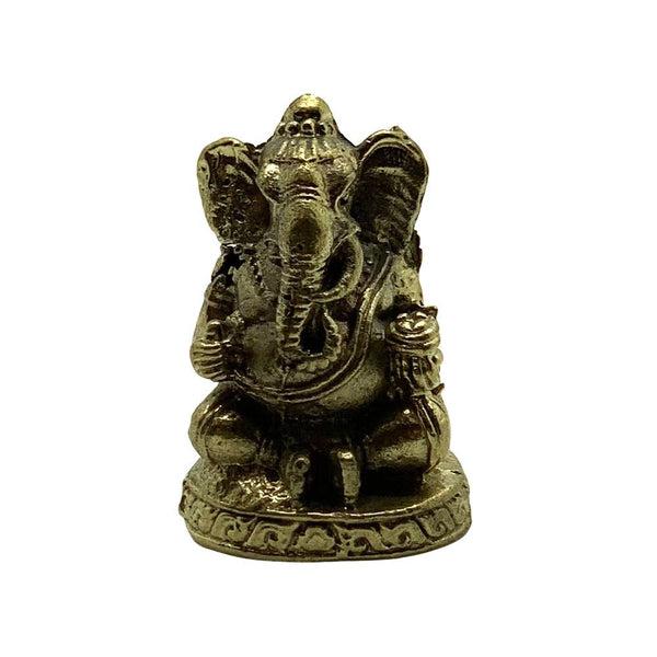 Sitting Ganesh - Miniature Brass Figurine