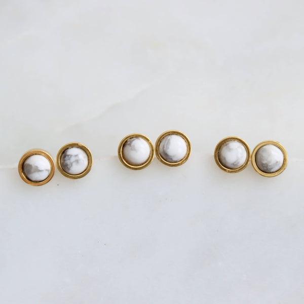 White Turquoise Studs