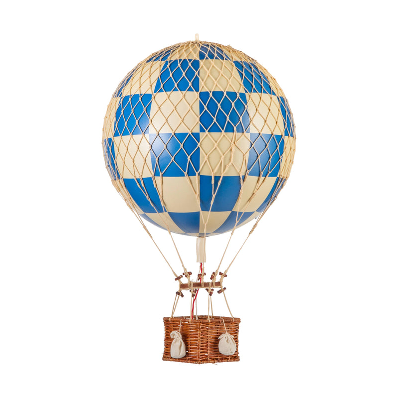 Hot Air Balloon - Large, Blue Checks