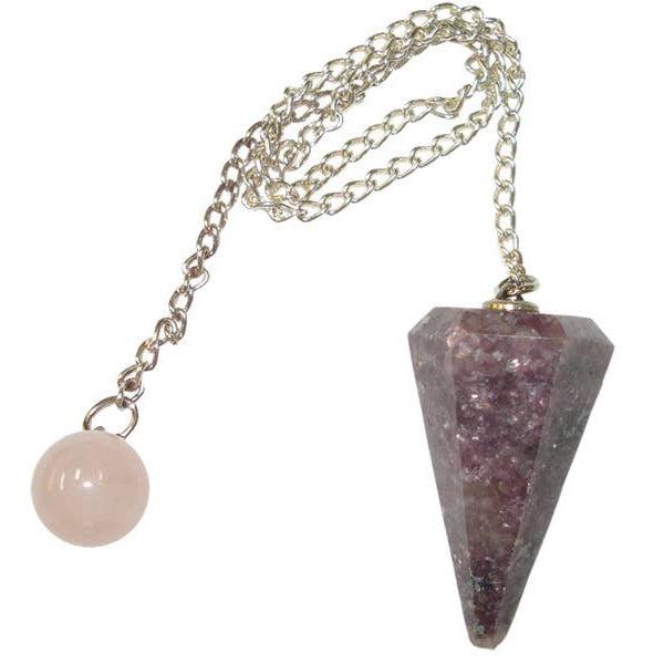 Lepidolite Pendulum With Rose Quartz Ball