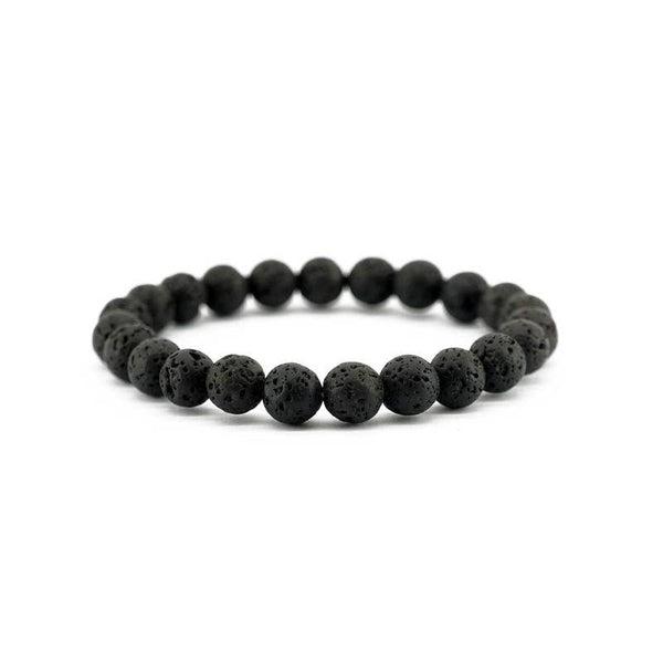 Lava Bead Bracelet - Silver