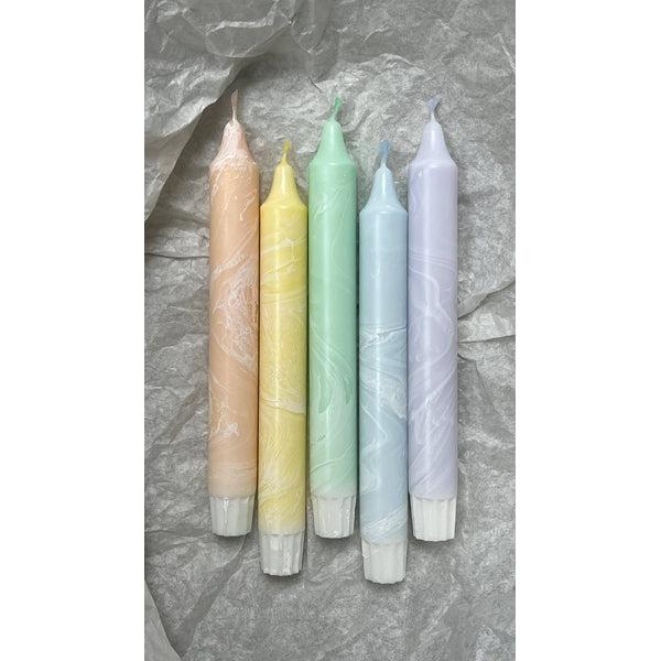 Marble Candle - Pastel Blue