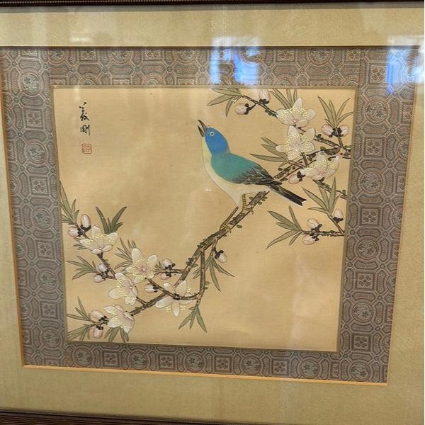 Bluebird on Flowering Branch - 15” x 13”