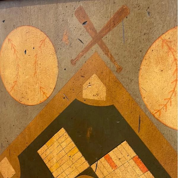 Antique Baseball Gameboard - Refurbished and Framed in 2003