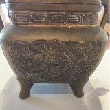 Dragon Finial Bronze Incense Burner   -  6"H