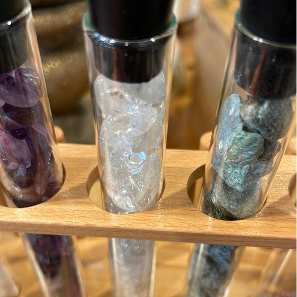 Crystal Filled Test Tube Rack