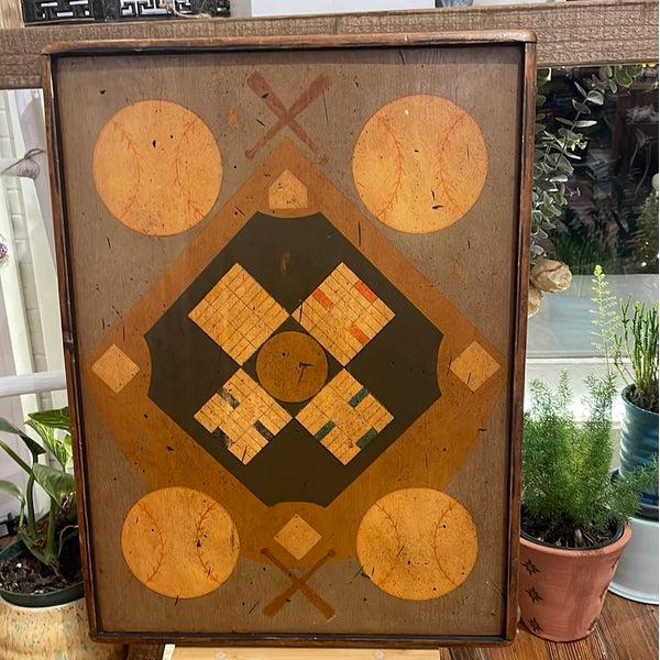 Antique Baseball Gameboard - Refurbished and Framed in 2003