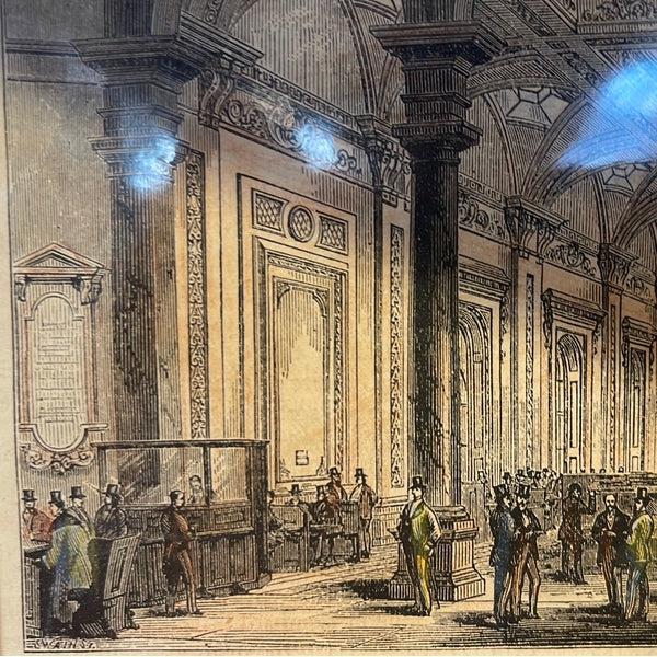 Interior of Lloyds of London - Antique Print