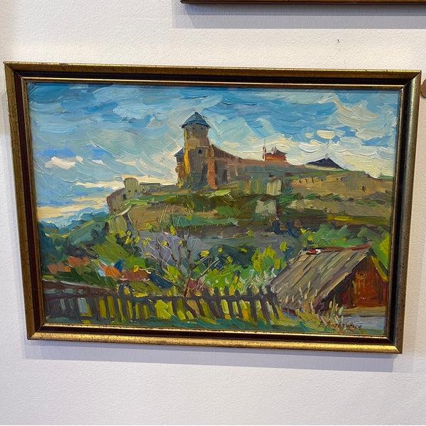 Medieval Fortress Oil on Board  - Vira Varvyanska - Ukraine