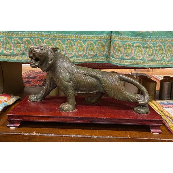Ferocious, Massive & Heavy Patinated Bronze Tiger named Tony